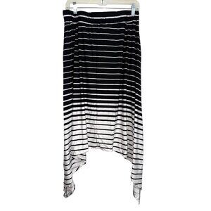 Robert Louis Black & White Striped Skirt L